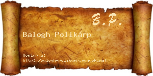 Balogh Polikárp névjegykártya