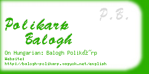 polikarp balogh business card